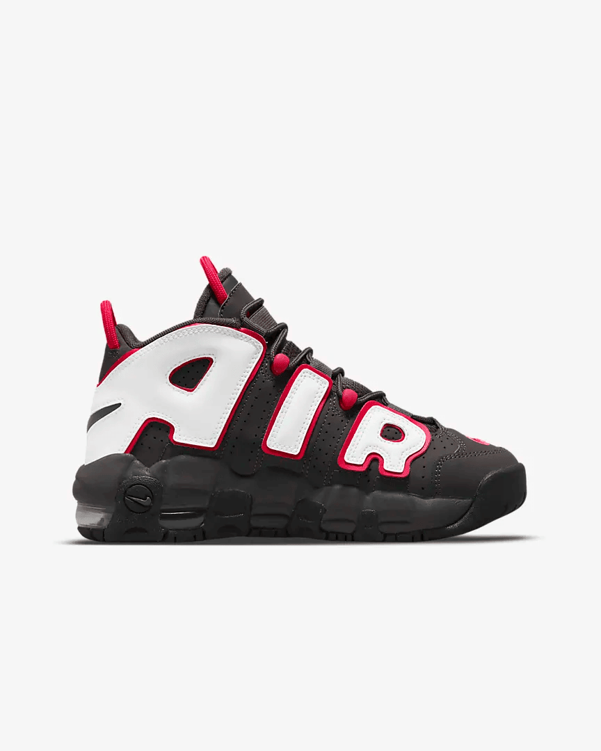 Men's Air More Uptempo PS Medium Ash Siren Red White Shoes - Image 2