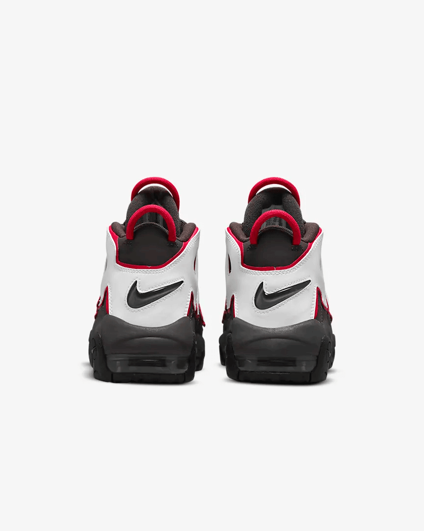Men's Air More Uptempo PS Medium Ash Siren Red White Shoes - Image 5