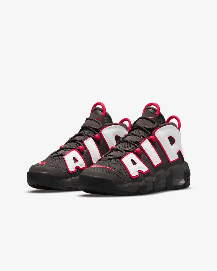 Men's Air More Uptempo PS Medium Ash Siren Red White Shoes - Image 3