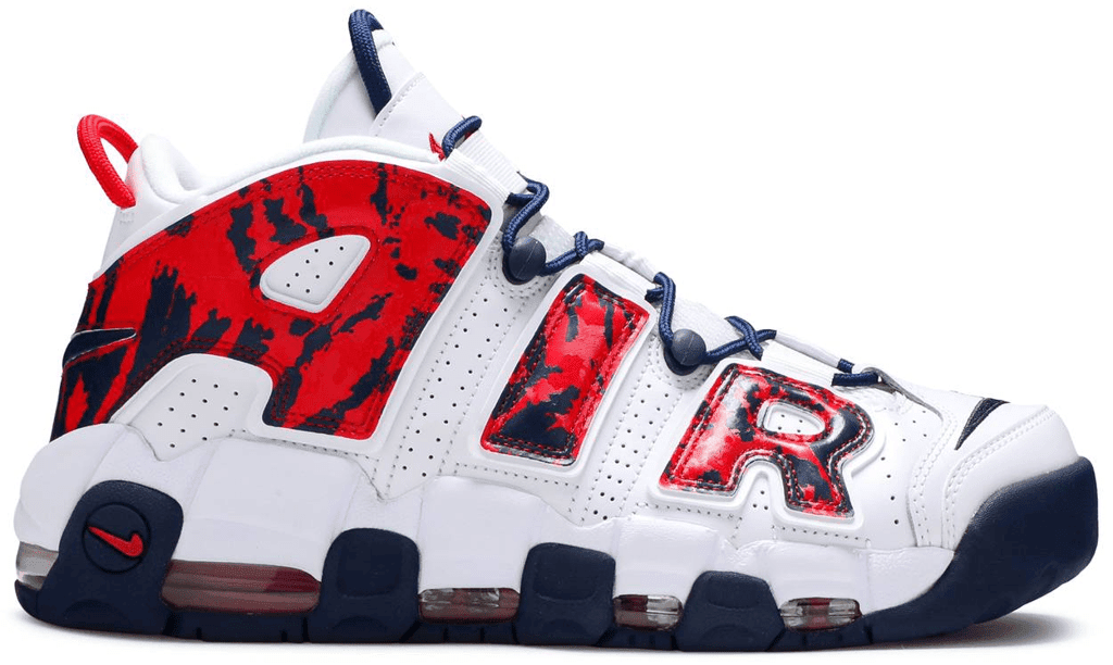 Men's Air More Uptempo PS Red Navy Camo Shoes