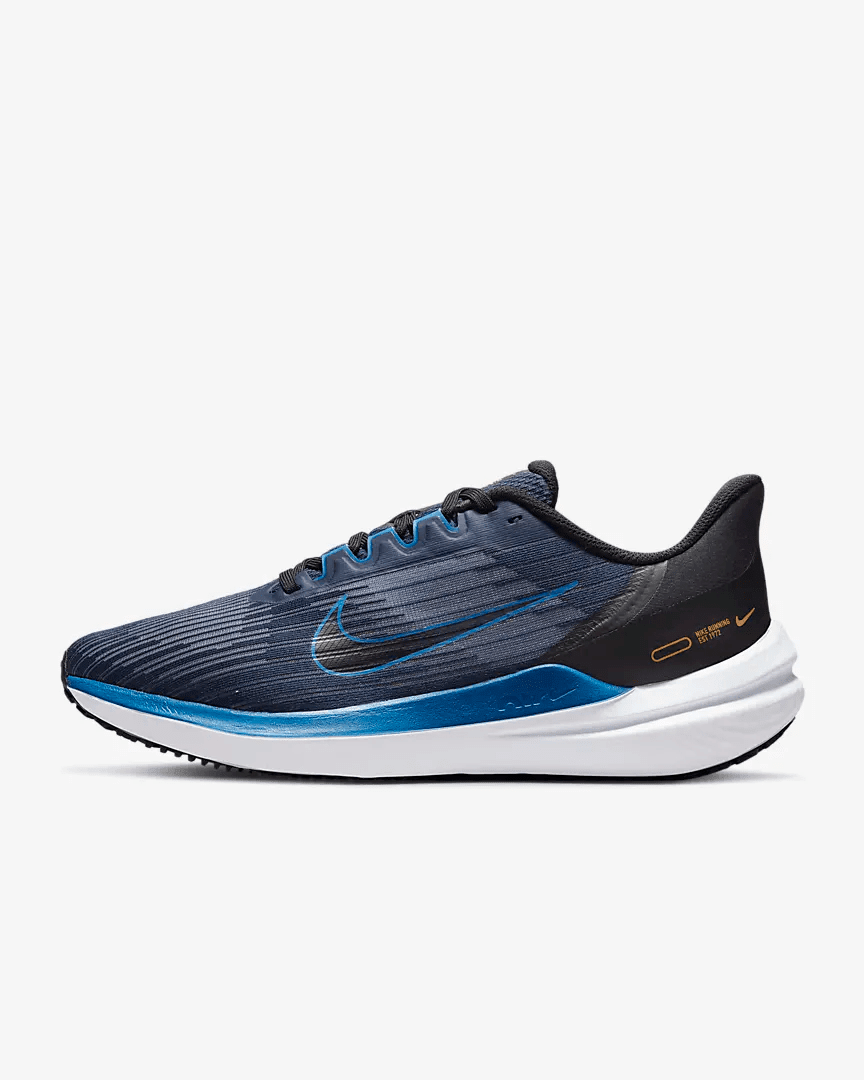 Men's Air Zoom Winflo 9 Obsidian Dark Marina Blue Shoes