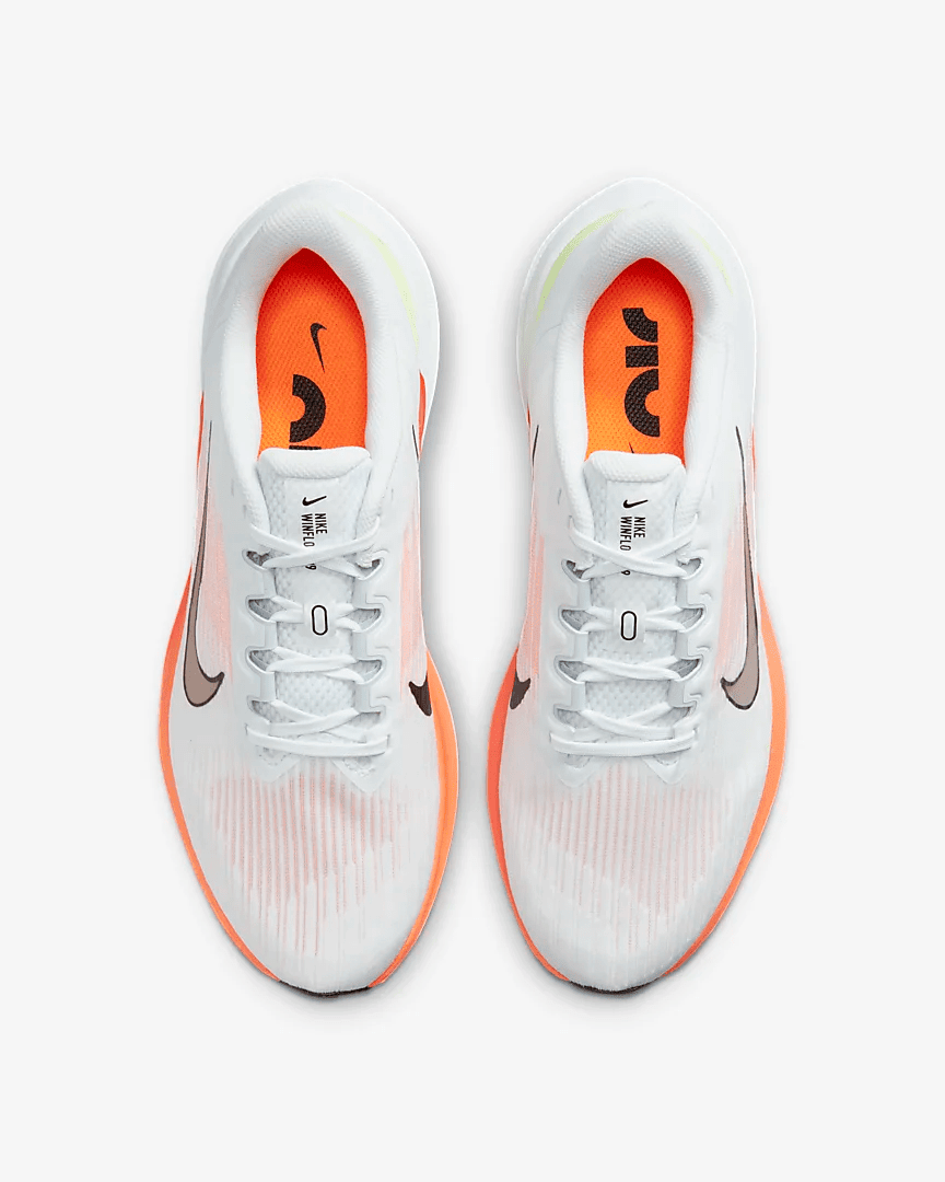 Men's Air Zoom Winflo 9 White Bright Crimson Shoes - Image 4