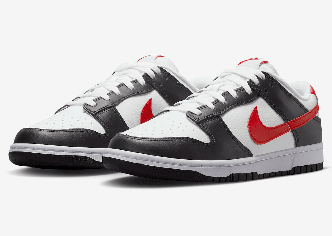 Men's Dunk Low Black White Red Shoes - Image 3