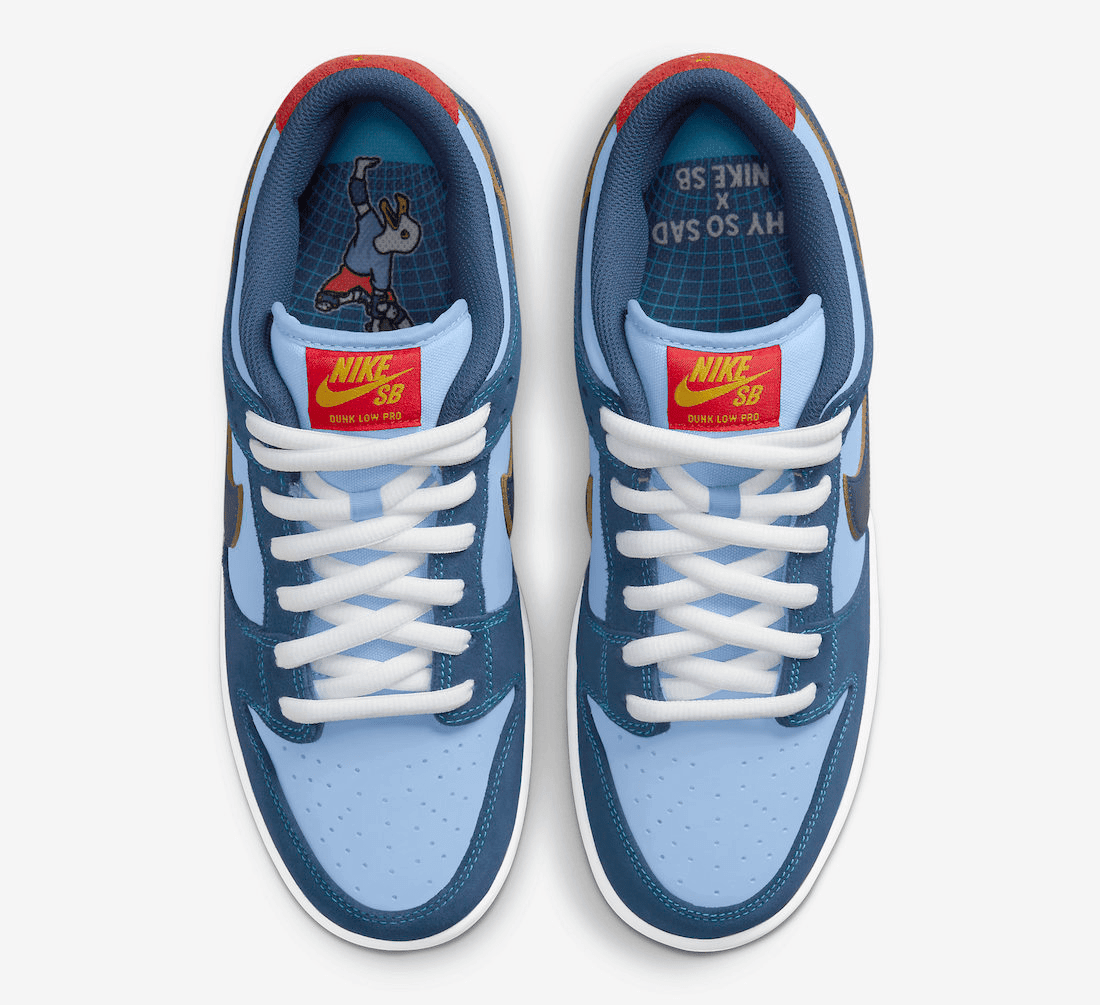 Men's Dunk Low x Why So Sad Coastal Blue Shoes - Image 2
