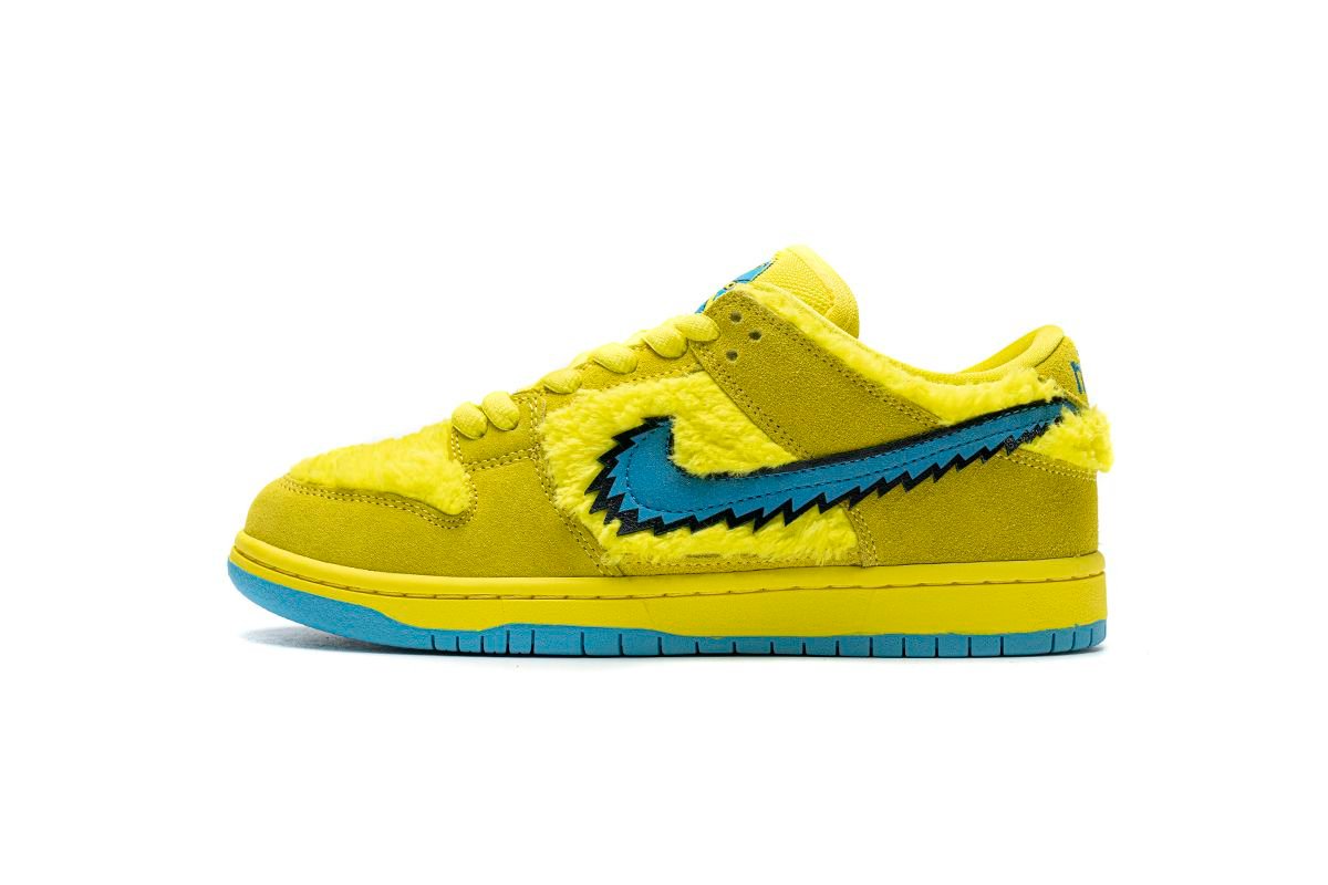 Men's Grateful Dead x Nike SB Dunk Low Pro QS Yellow Bear Shoes