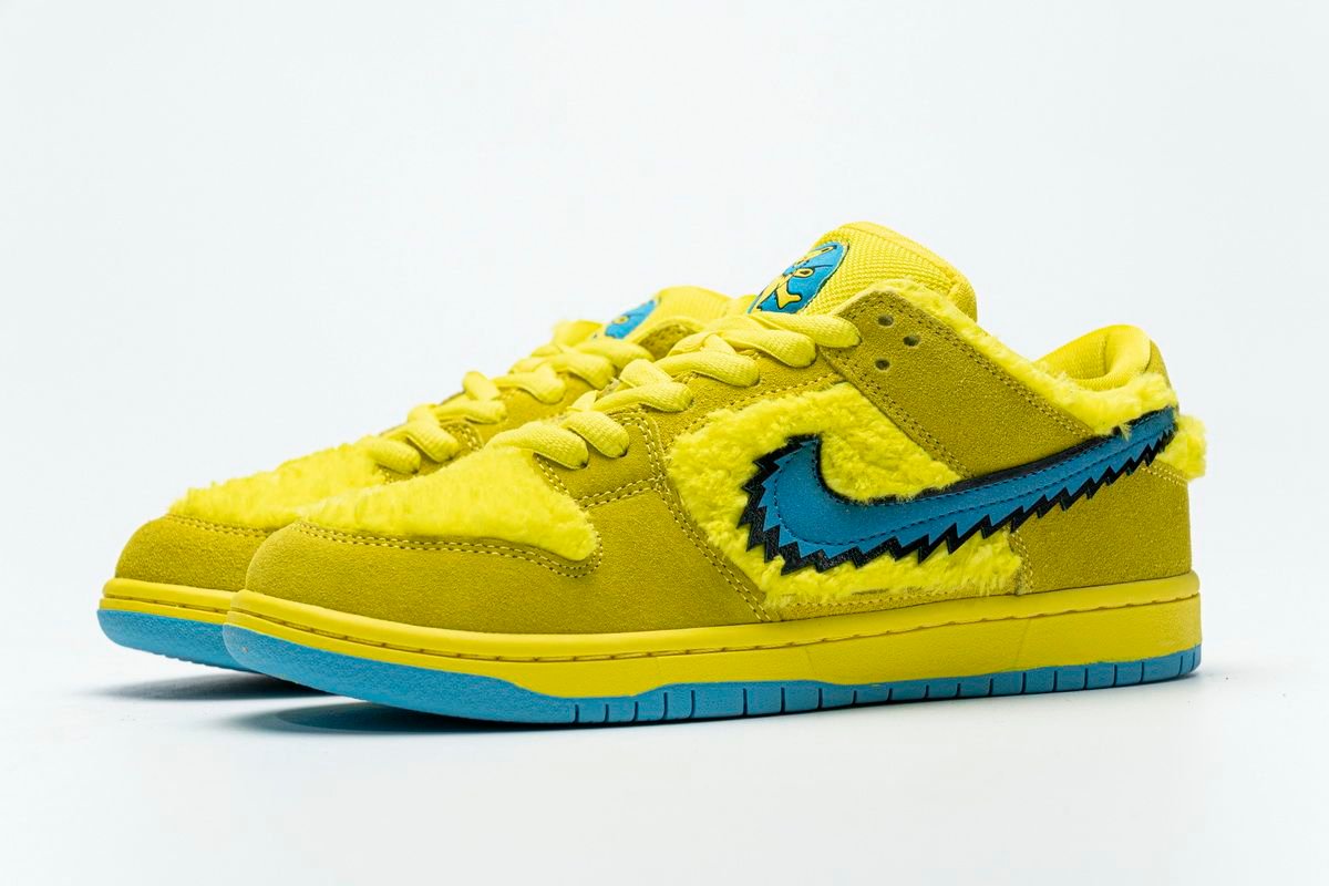 Men's Grateful Dead x Nike SB Dunk Low Pro QS Yellow Bear Shoes - Image 2