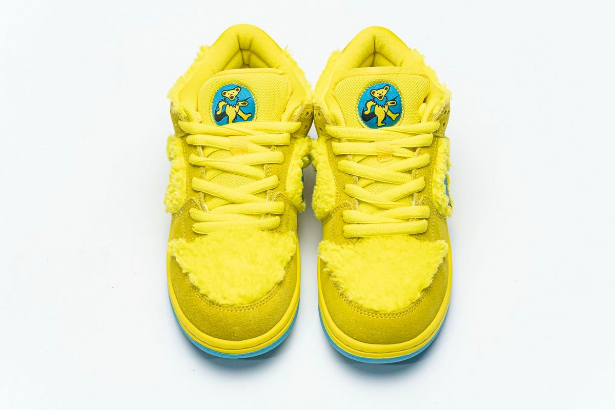 Men's Grateful Dead x Nike SB Dunk Low Pro QS Yellow Bear Shoes - Image 3