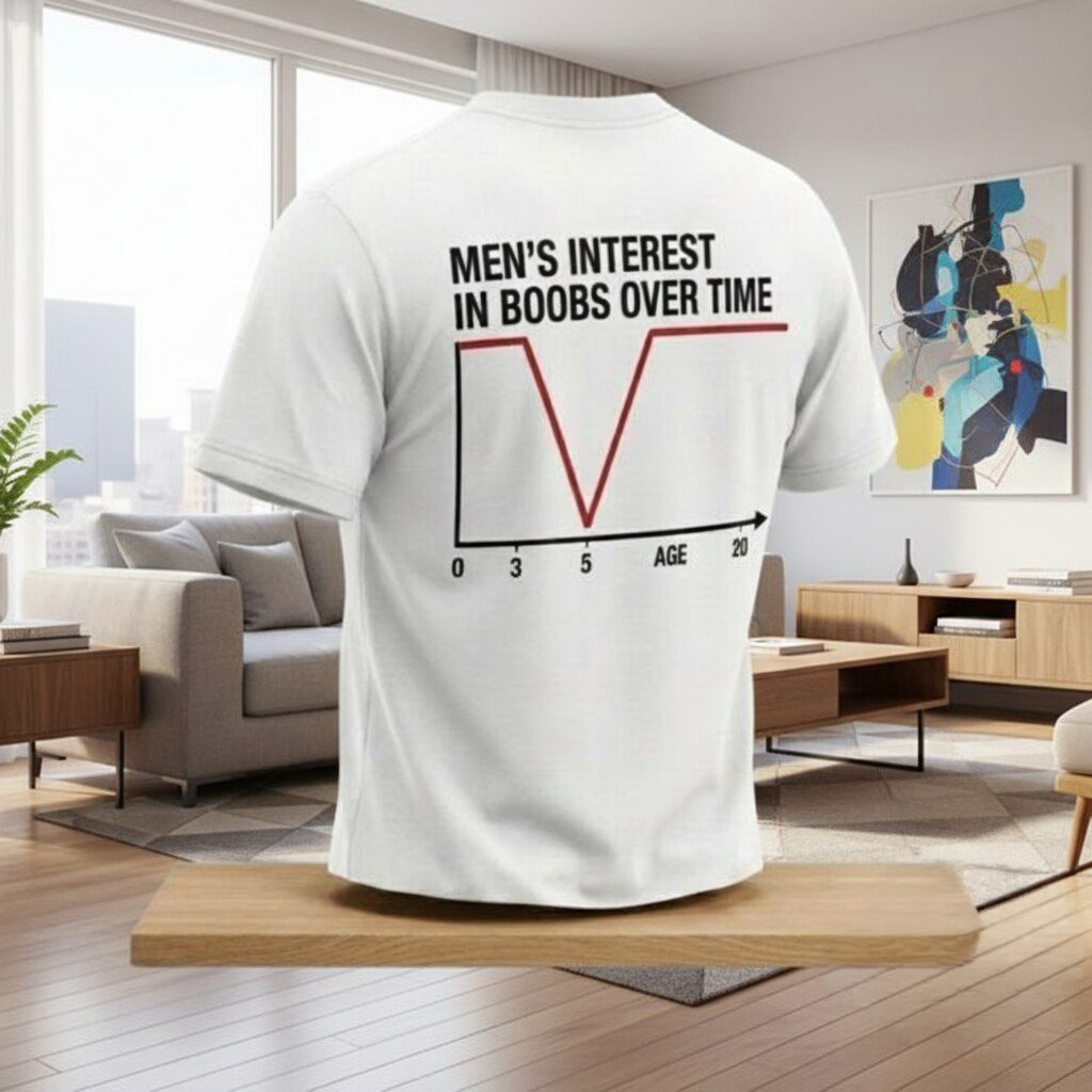 Men's Interest In Boobs Over Time T-Shirt Funny Shirt Fathers Day Gifts For Husband 2026