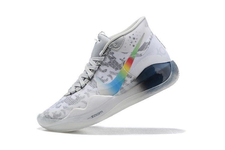 Men's KD 12 White Rainbow Shoes