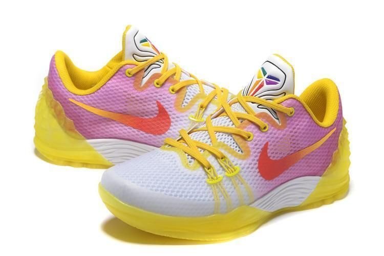 Men's Kobe Venomenon 5 White Pink Yellow Shoes - Image 2