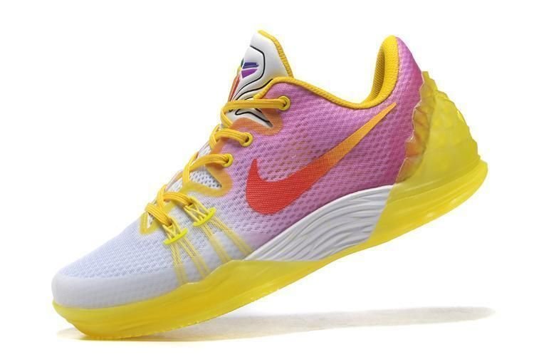 Men's Kobe Venomenon 5 White Pink Yellow Shoes