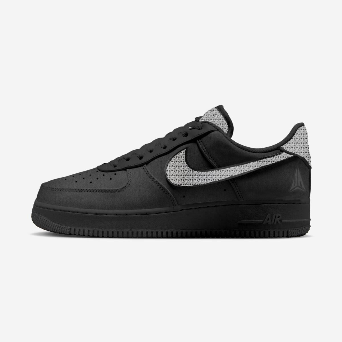 Men's Nike Air Force 1 Low 'Black Metallic Silver ' Shoes