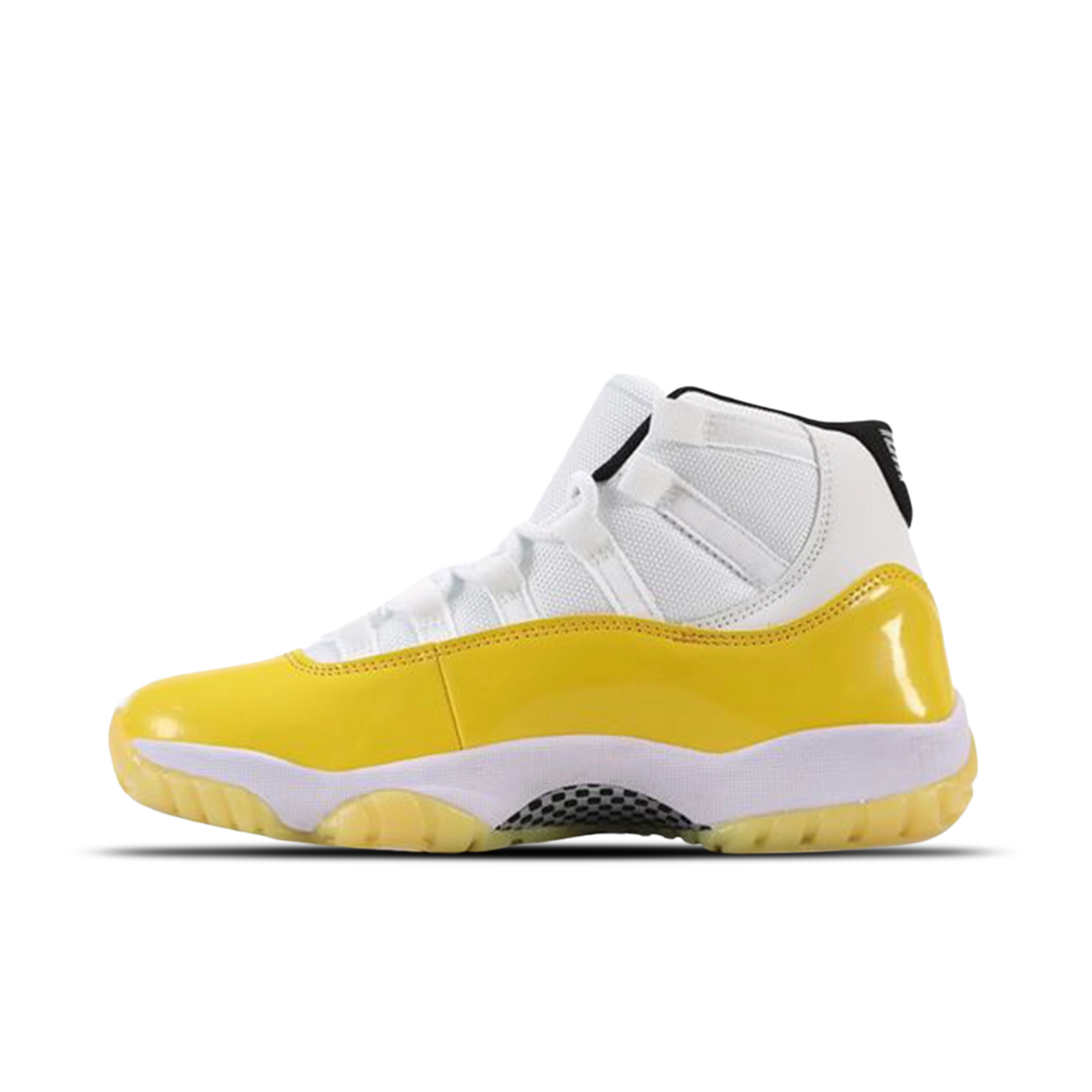 Men's Nike Air Jordan 11 White and Yellow Shoes