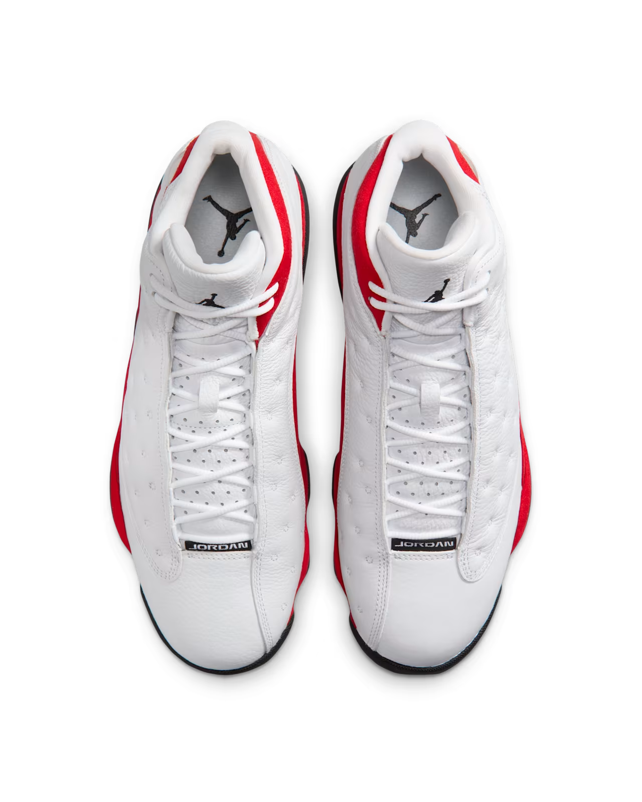 Men's Nike Air Jordan 13 Retro White and University Red Shoes - Image 3