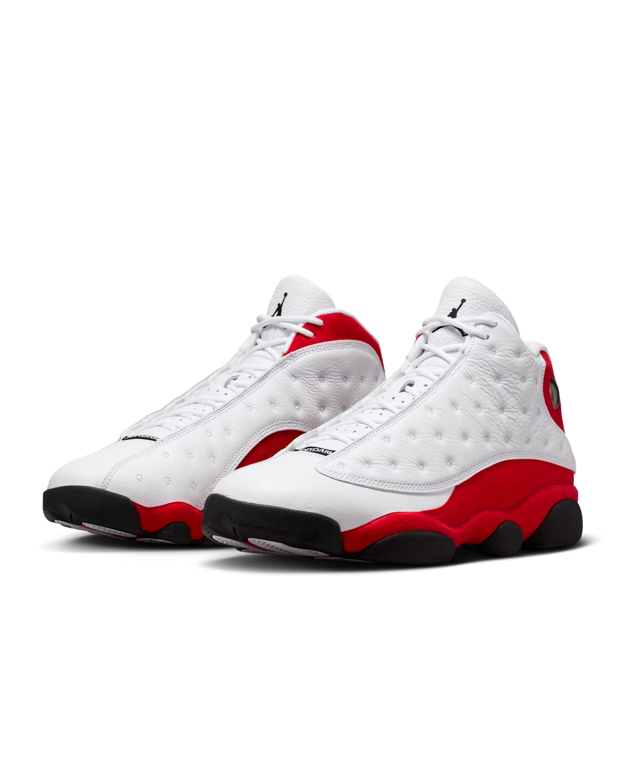Men's Nike Air Jordan 13 Retro White and University Red Shoes - Image 4
