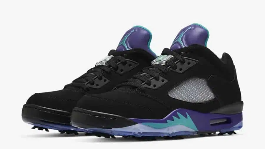 Men's Nike Air Jordan 5 Retro Black Grape Shoes - Image 2