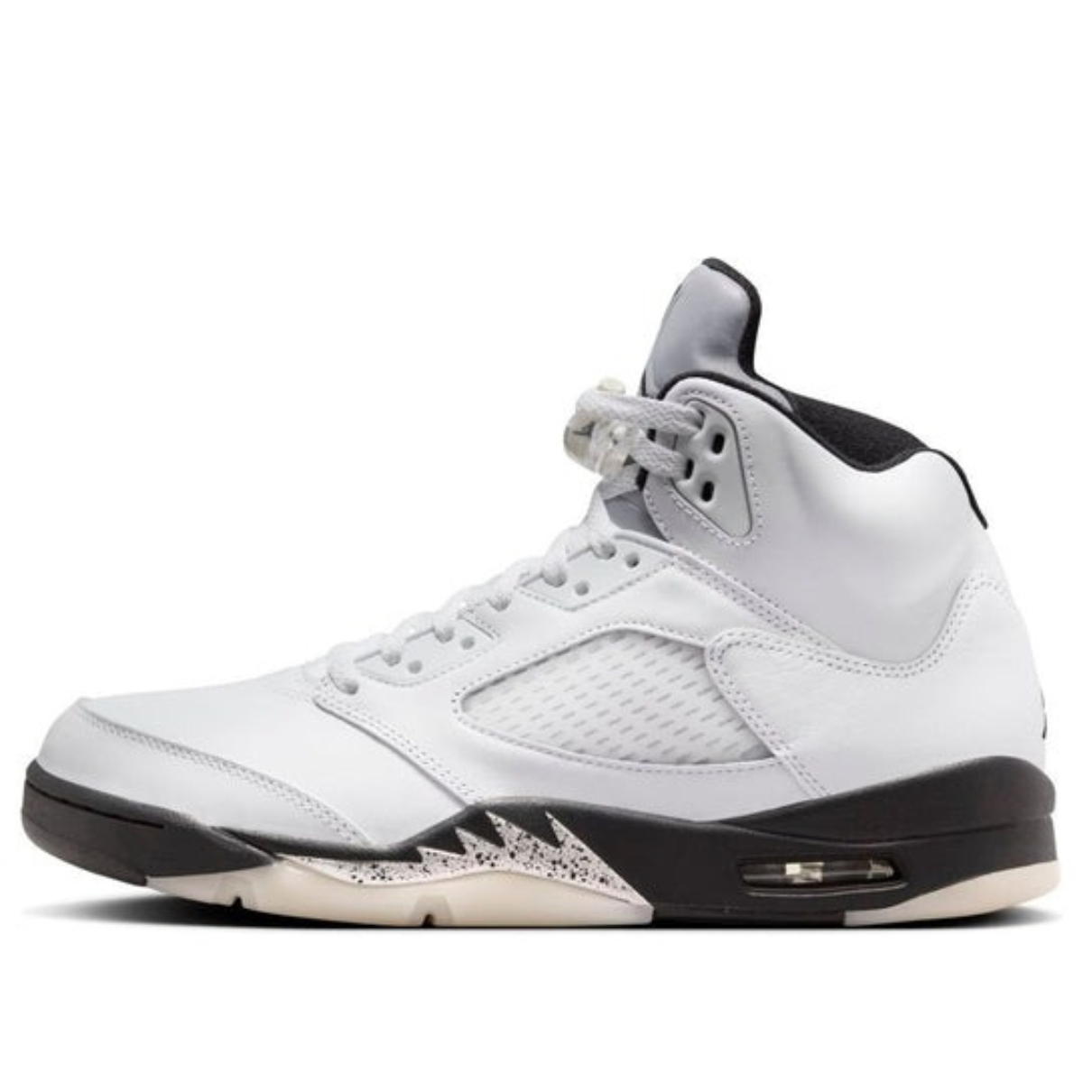 Men's Nike Air Jordan 5 Retro White Black Shoes