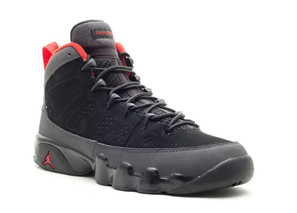 Men's Nike Air Jordan 9 Retro Black Varsity Red Shoes - Image 2