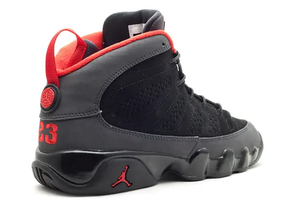 Men's Nike Air Jordan 9 Retro Black Varsity Red Shoes - Image 3