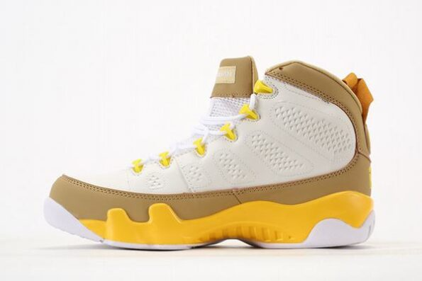 Men's Nike Air Jordan 9 Yellow Brown Shoes