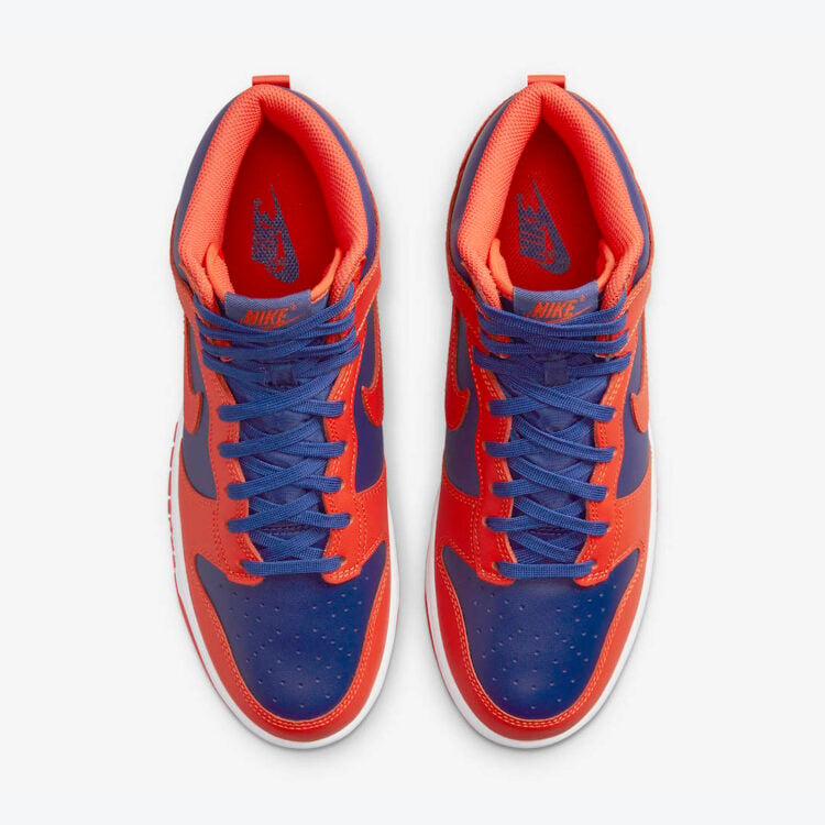 Men's Nike Dunk High Blue And Orange Shoes - Image 4