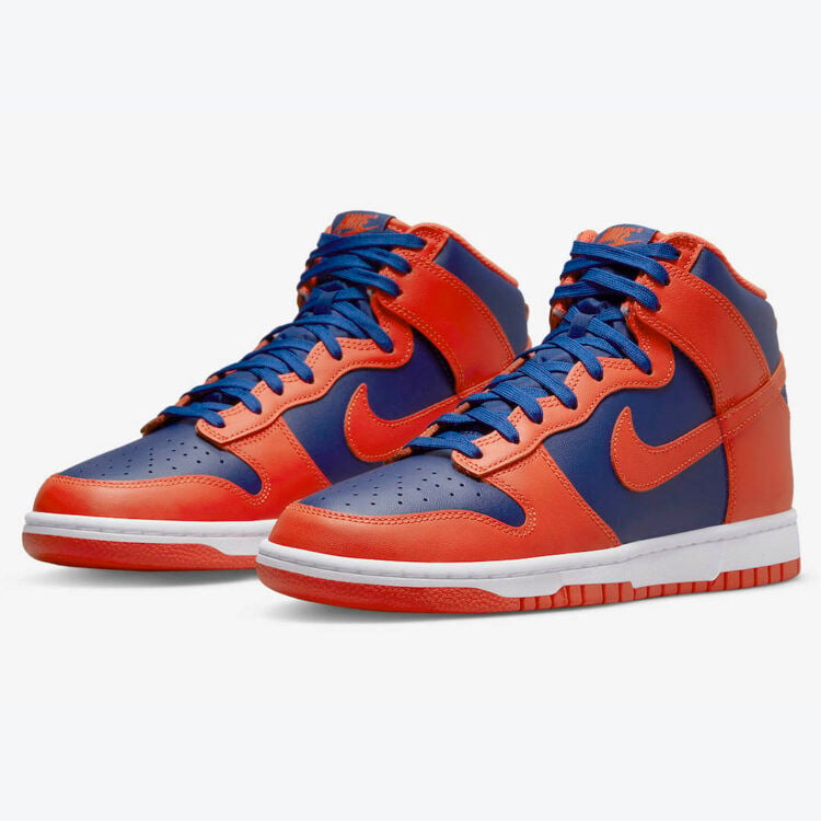 Men's Nike Dunk High Blue And Orange Shoes - Image 3