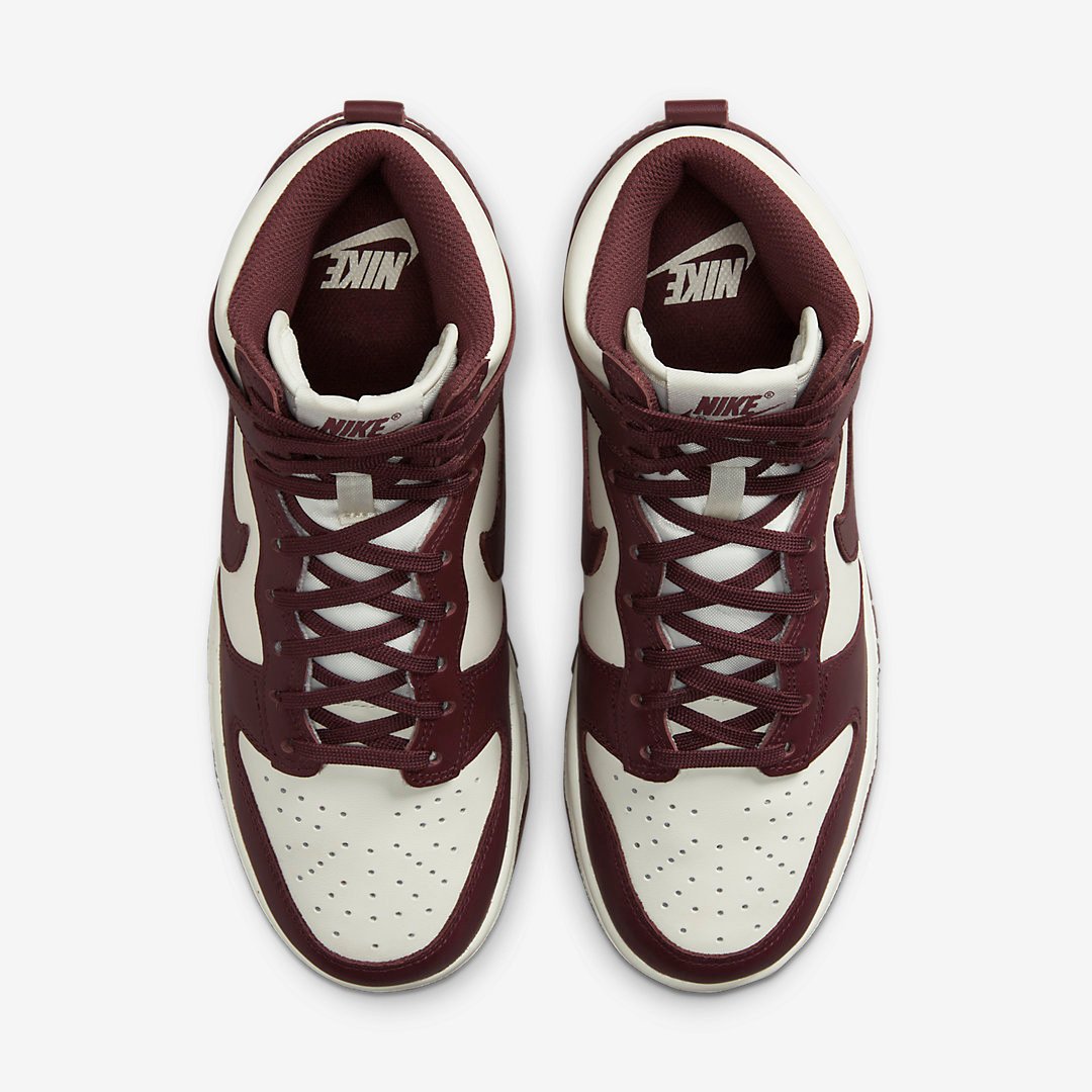 Men's Nike Dunk High Burgundy Crush Shoes - Image 4