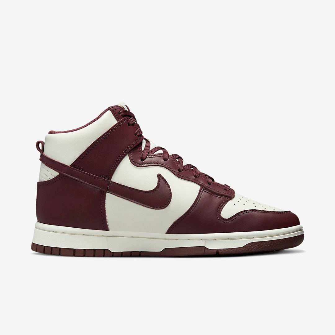 Men's Nike Dunk High Burgundy Crush Shoes - Image 2