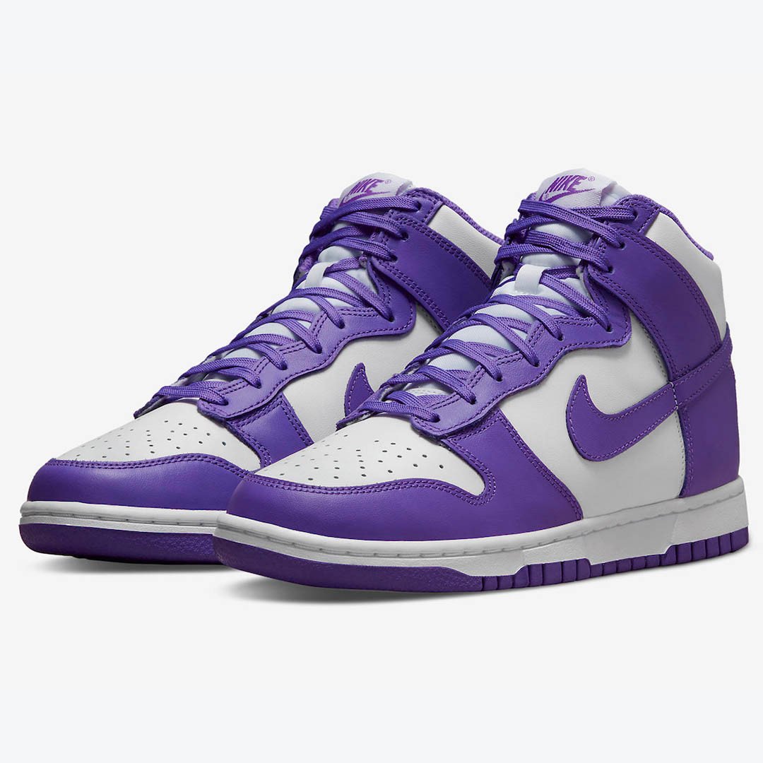 Men's Nike Dunk High Court Purple Shoes - Image 3