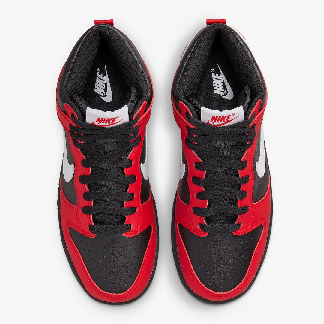 Men's Nike Dunk High University Red & Black Shoes - Image 4