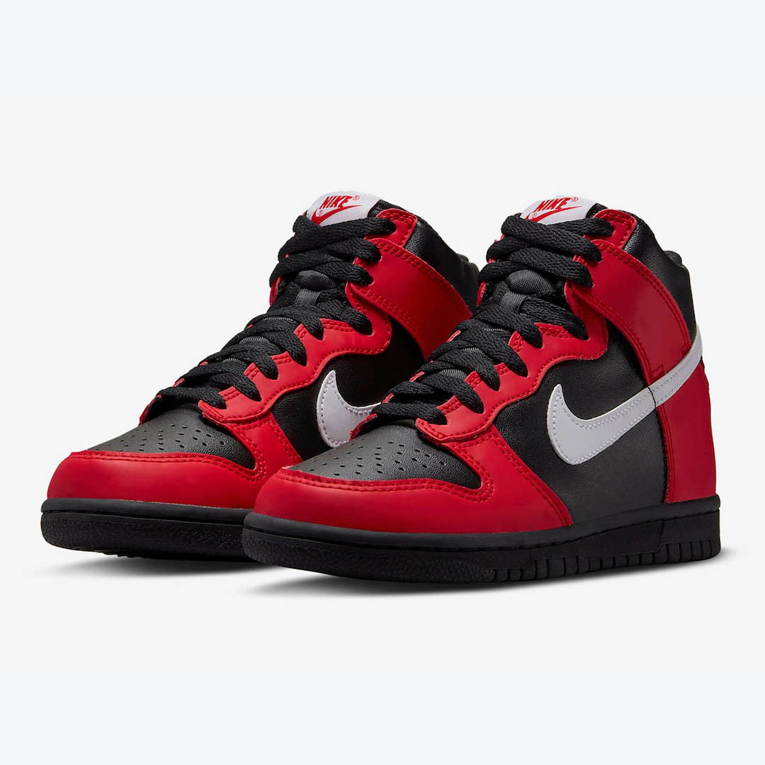 Men's Nike Dunk High University Red & Black Shoes - Image 3