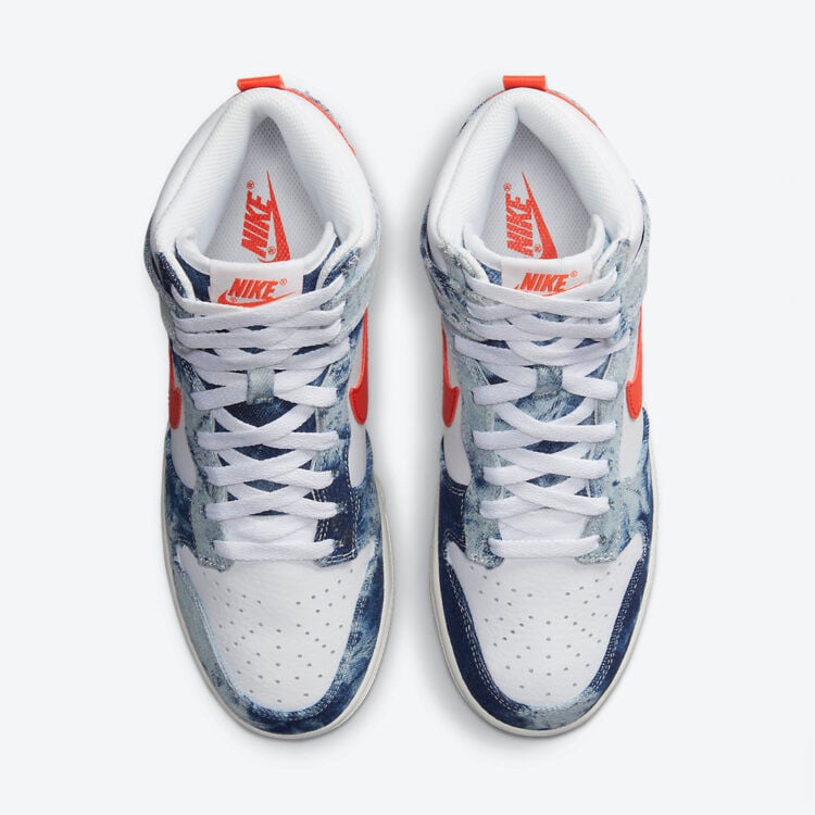 Men's Nike Dunk High Washed Denim Shoes - Image 4