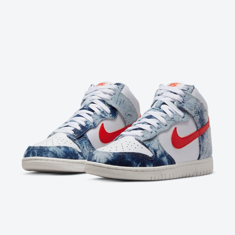 Men's Nike Dunk High Washed Denim Shoes - Image 3