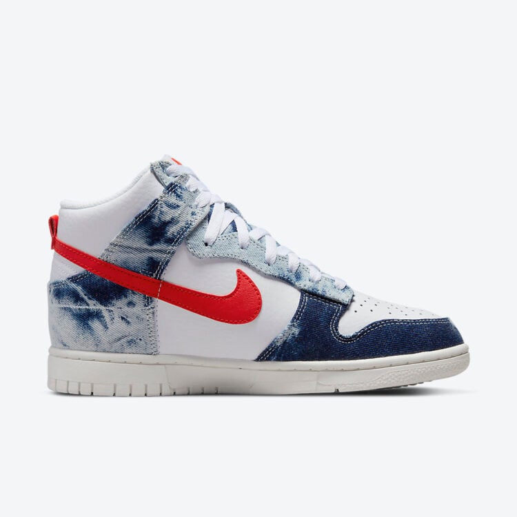 Men's Nike Dunk High Washed Denim Shoes - Image 2
