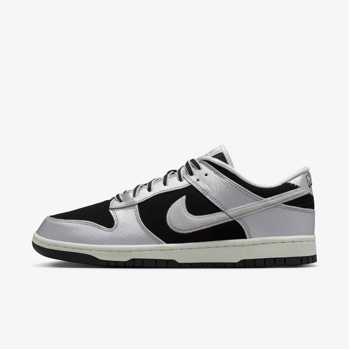 Men's Nike Dunk Low Varsity Jacket Metallic Silver Shoes