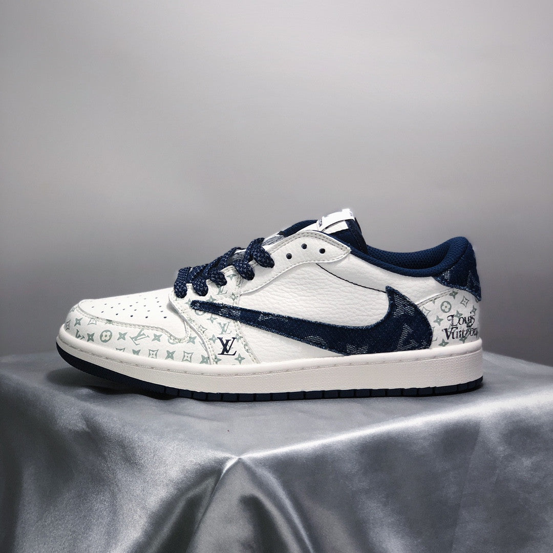 Men's Nike LV x Travis Scott x Air Jordan 1 Low Shoes