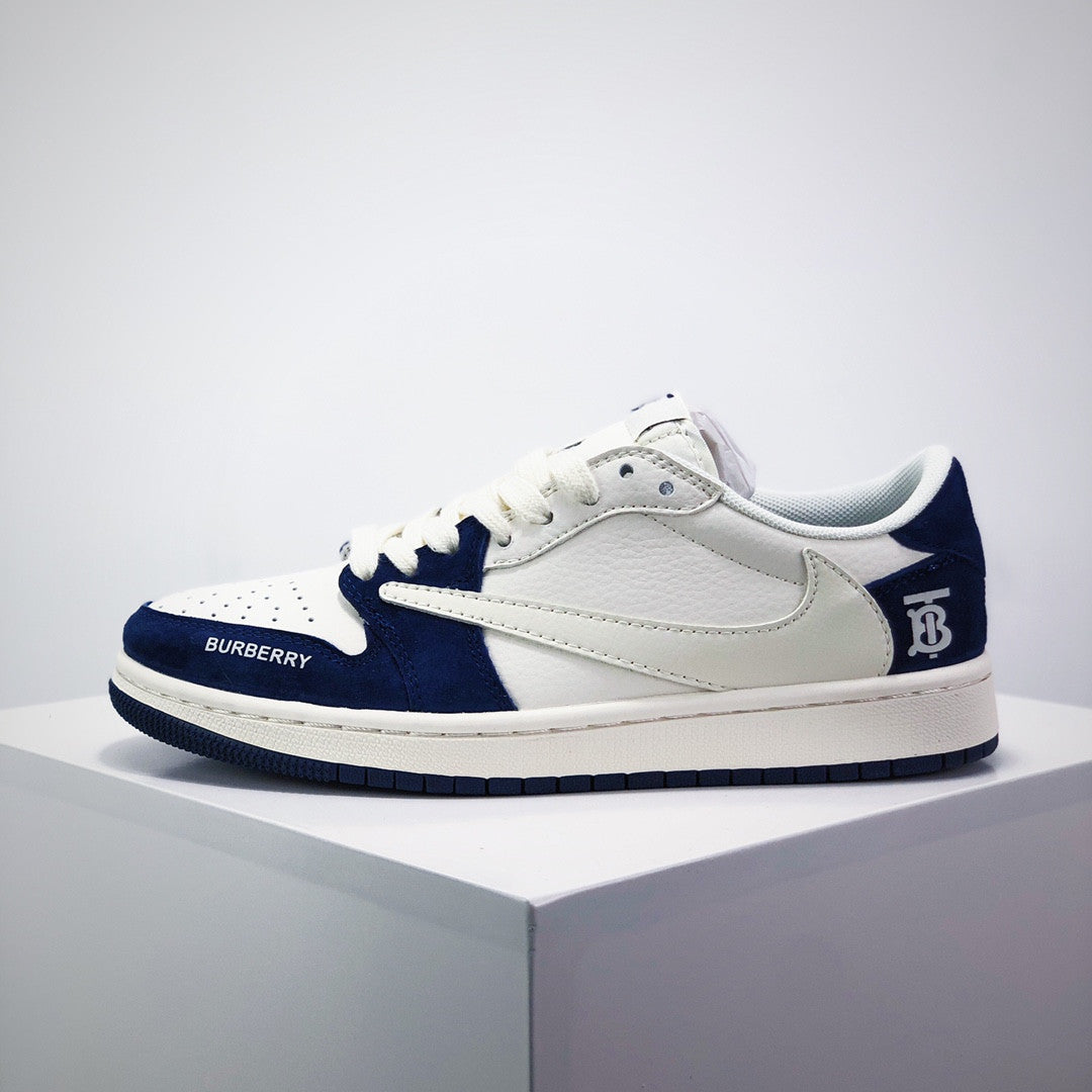 Men's Nike Travis Scott x Fragment Design x Air Jordan 1 Low OG Burberry Shoes