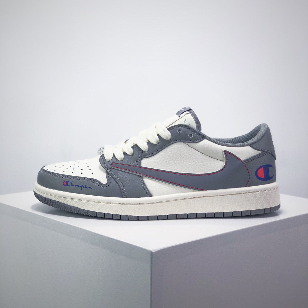 Men's Nike Travis Scott x Fragment Design x Air Jordan 1 Low OG Champion Shoes