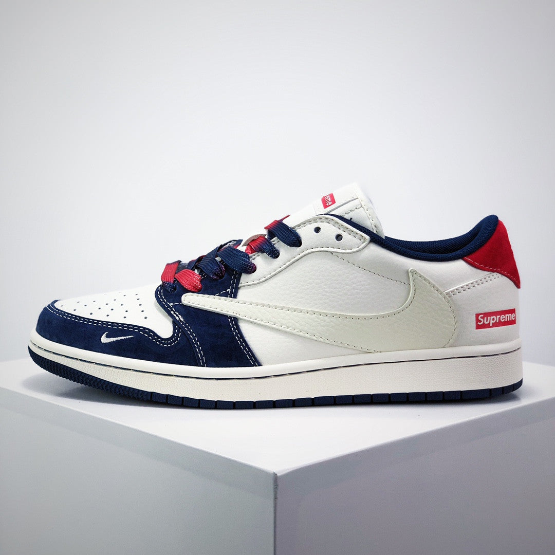Men's Nike Travis Scott x Fragment Design x Air Jordan 1 Low OG Supreme Shoes