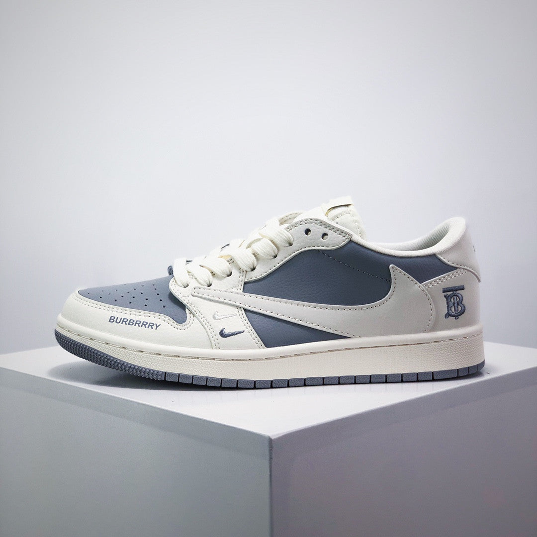Men's Nike Travis Scott x Fragment Design x Jordan Air Jordan 1 Low OG Burberry Shoes