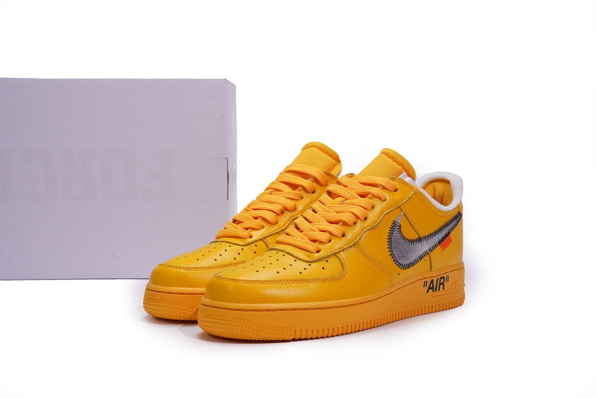 Men's Off White x Air Force 1 Low University Gold Shoes - Image 2
