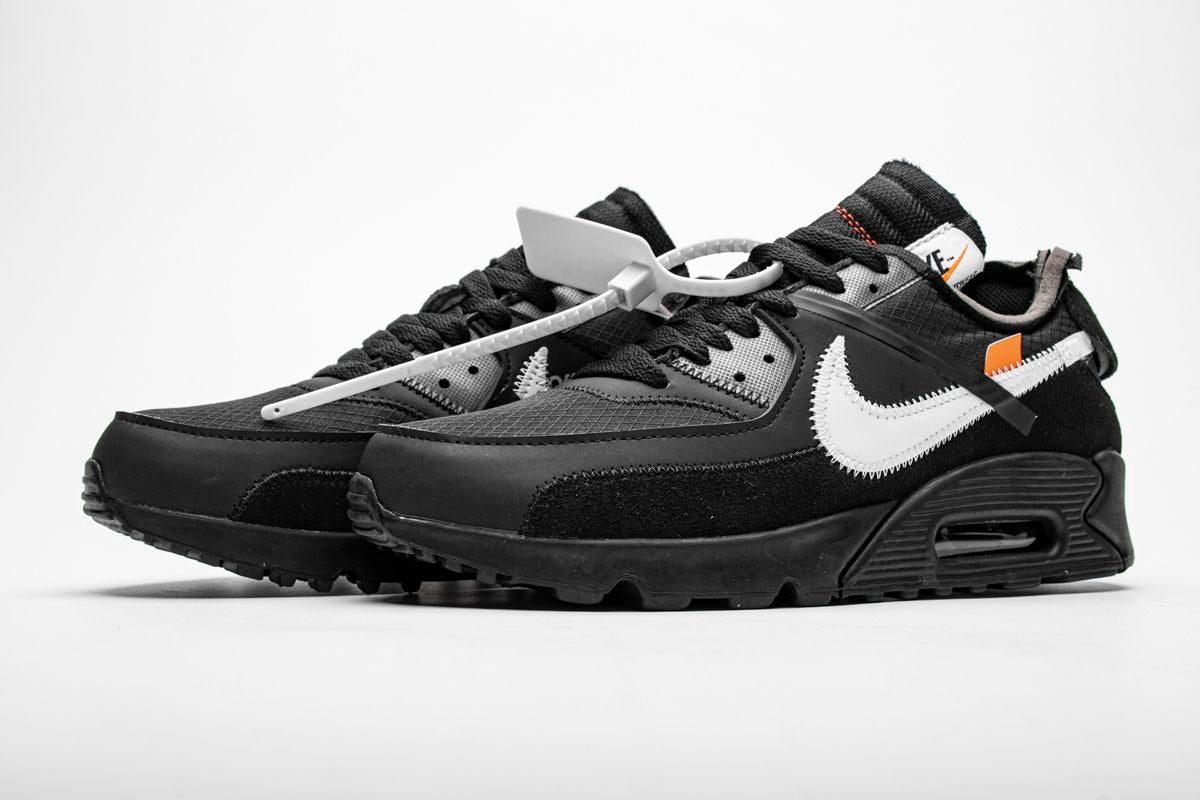 Men's Off White x Air Max 90 All Black Shoes - Image 2