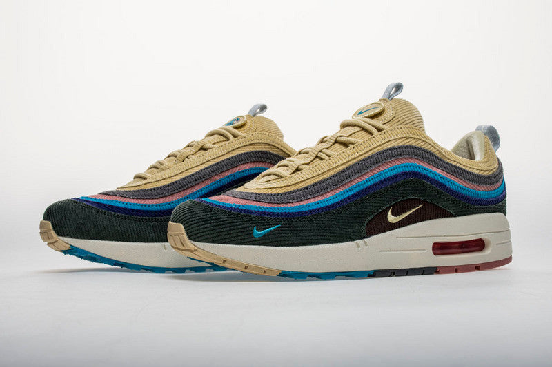 Men's Off-White x Air Max 97 Release Date Corduroy Cap Shoes - Image 2