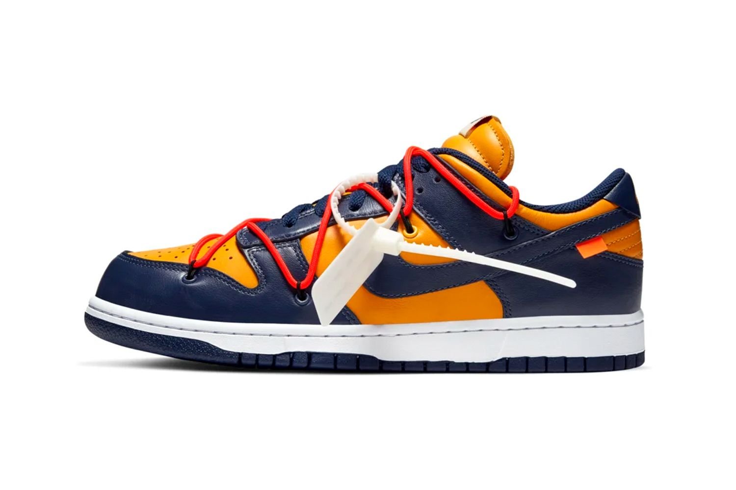Men's OFF WHITE X SB Dunk Low White Michigan Shoes