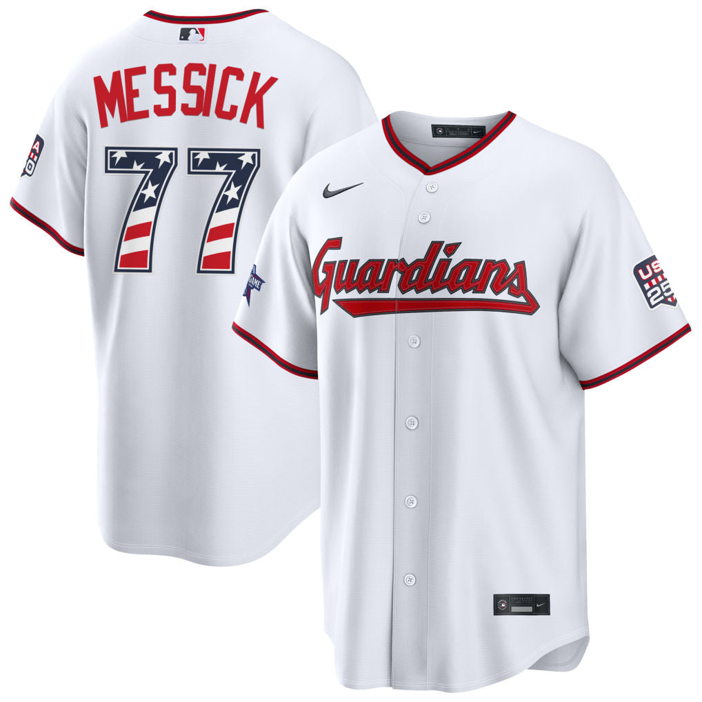 Men's Parker Messick Cleveland Guardians 2026 All-Star Edition Stars & Stripes Stadium Pick-A-Player Jersey - White
