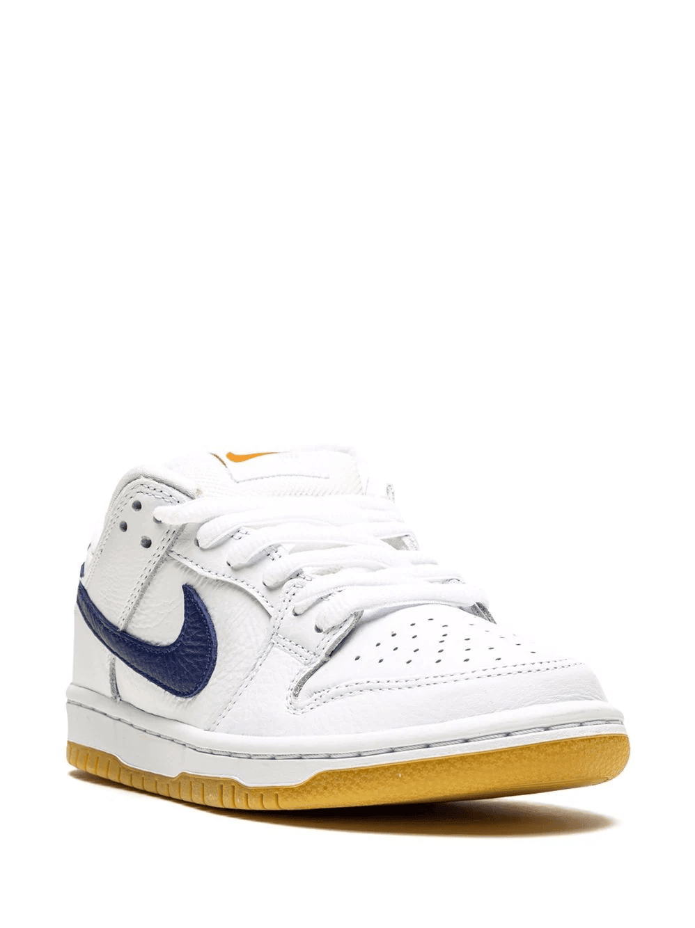 Men's SB Dunk Low Pro ISO Orange Label White Navy Shoes - Image 2
