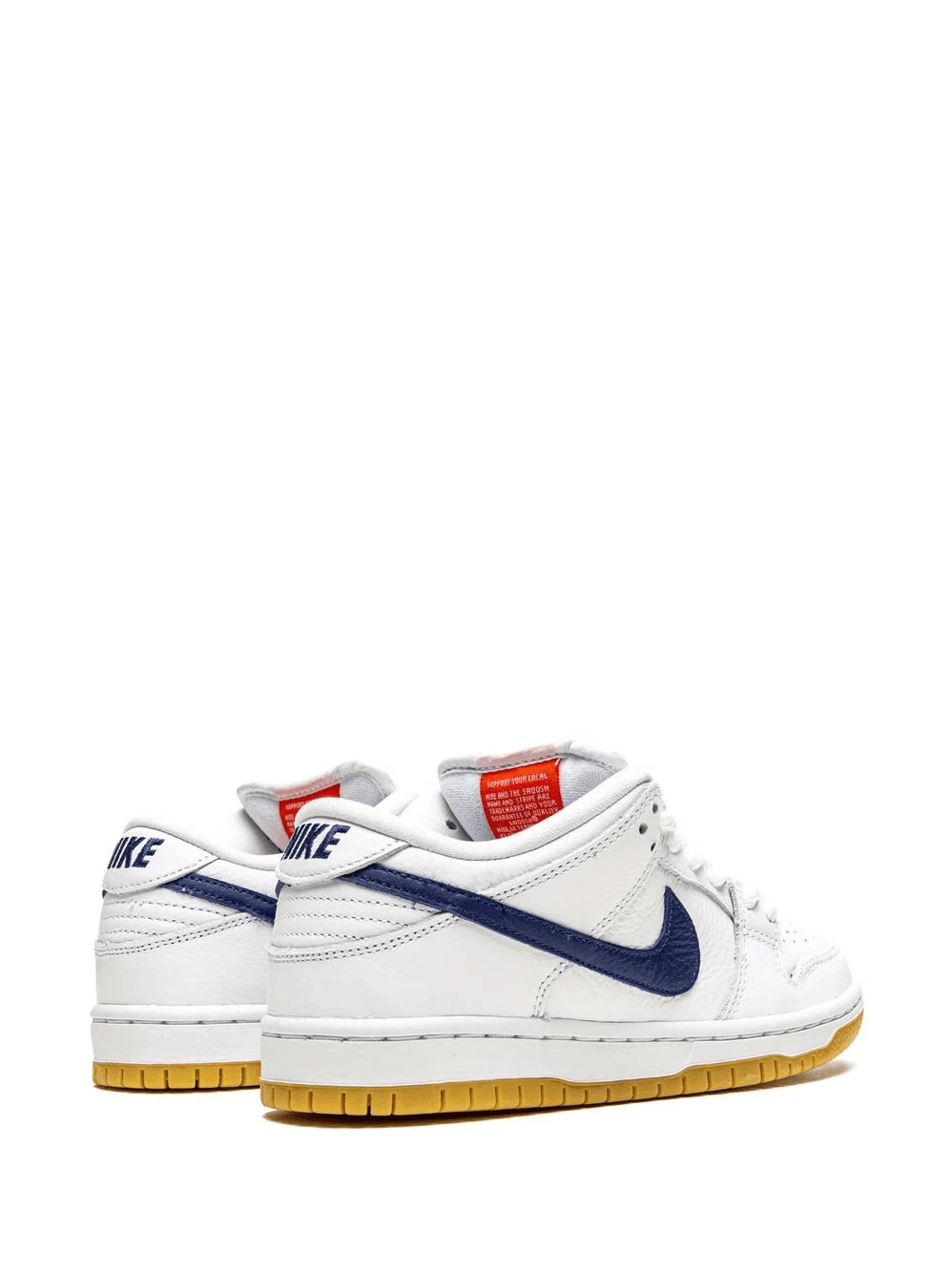 Men's SB Dunk Low Pro ISO Orange Label White Navy Shoes - Image 3