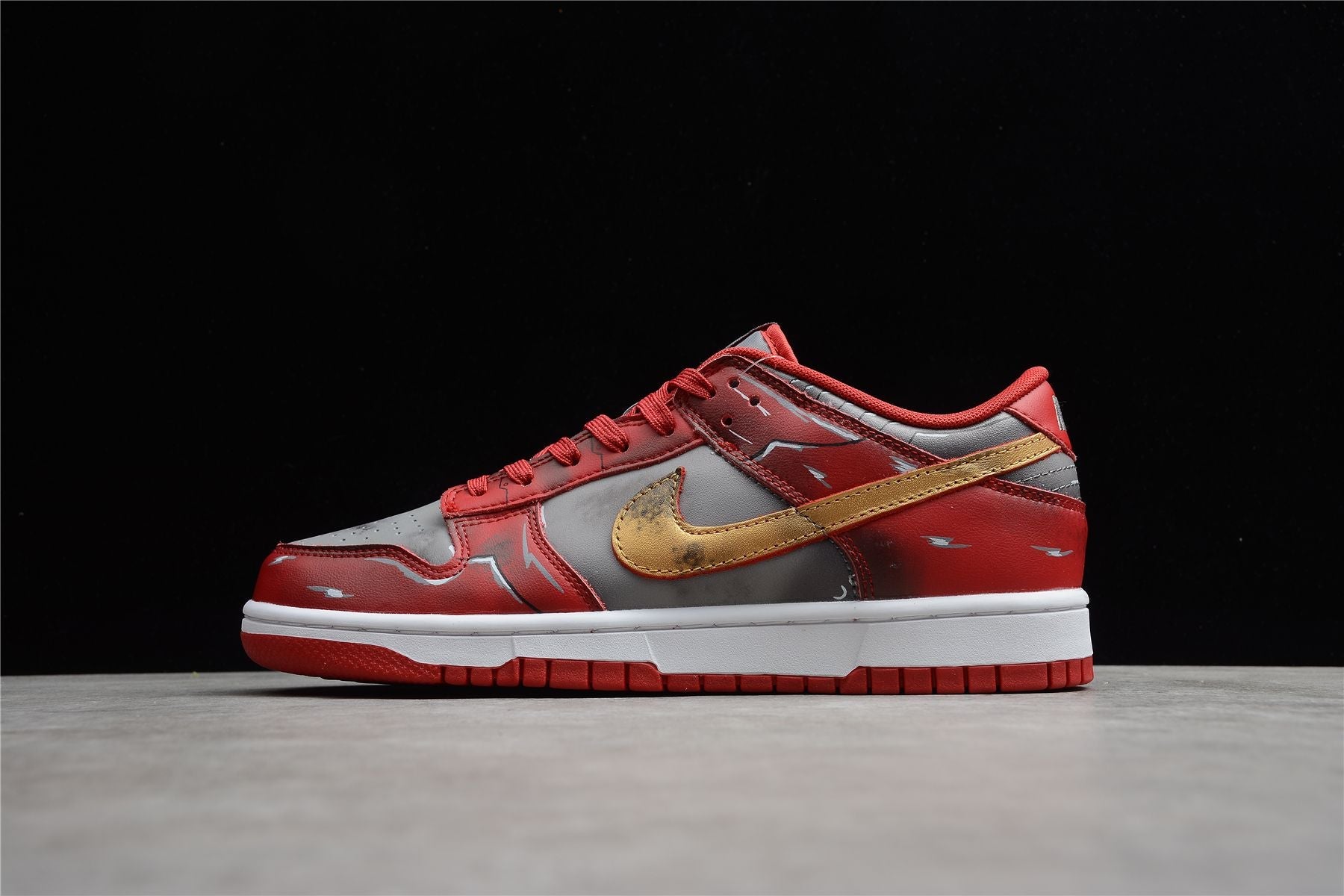 Men's SB Dunk Low Red Grey Shoes