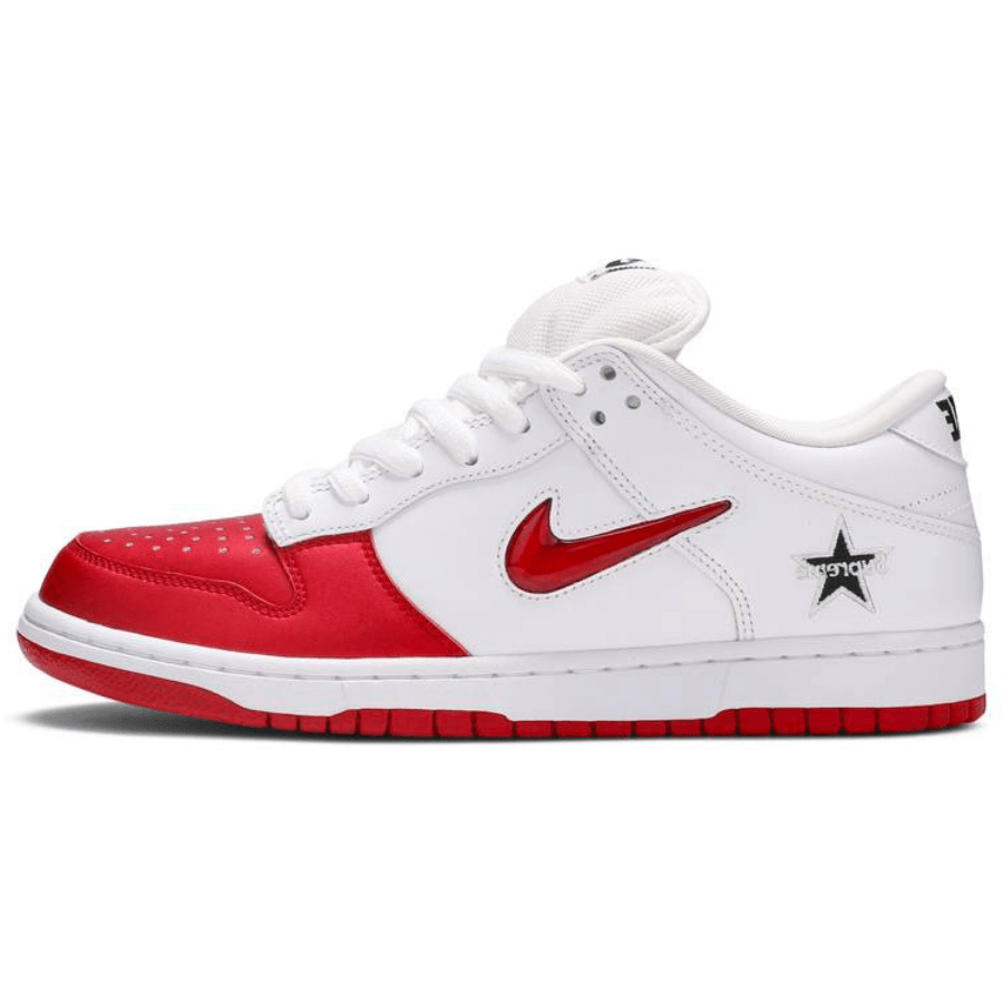 Men's SB Dunk Low x Supreme Red White Shoes