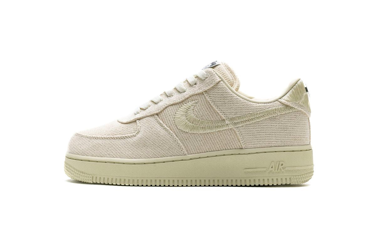 Men's Stussy x Air Force 1 Low Fossil Stone Shoes